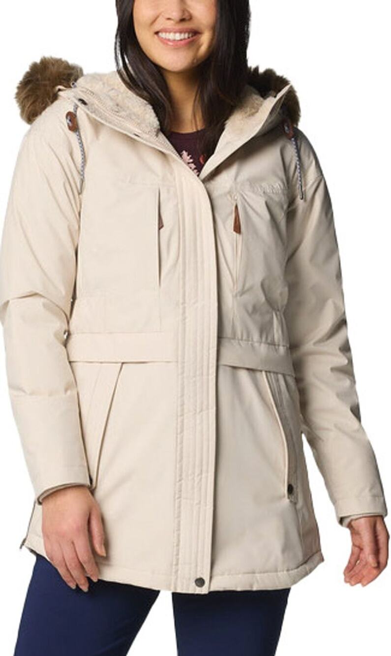 NWT Columbia Sportswear Payton Pass II Insulated Parka Jacket Dark Stone Cream